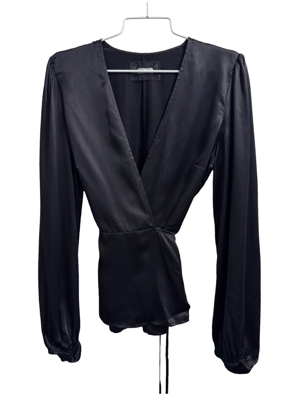 Reformation 100% Silk Wrap Top Size Medium